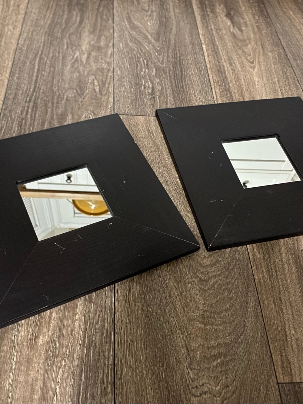 IKEA Malma Dark Wood Square Accent Mirrors - Set of 2